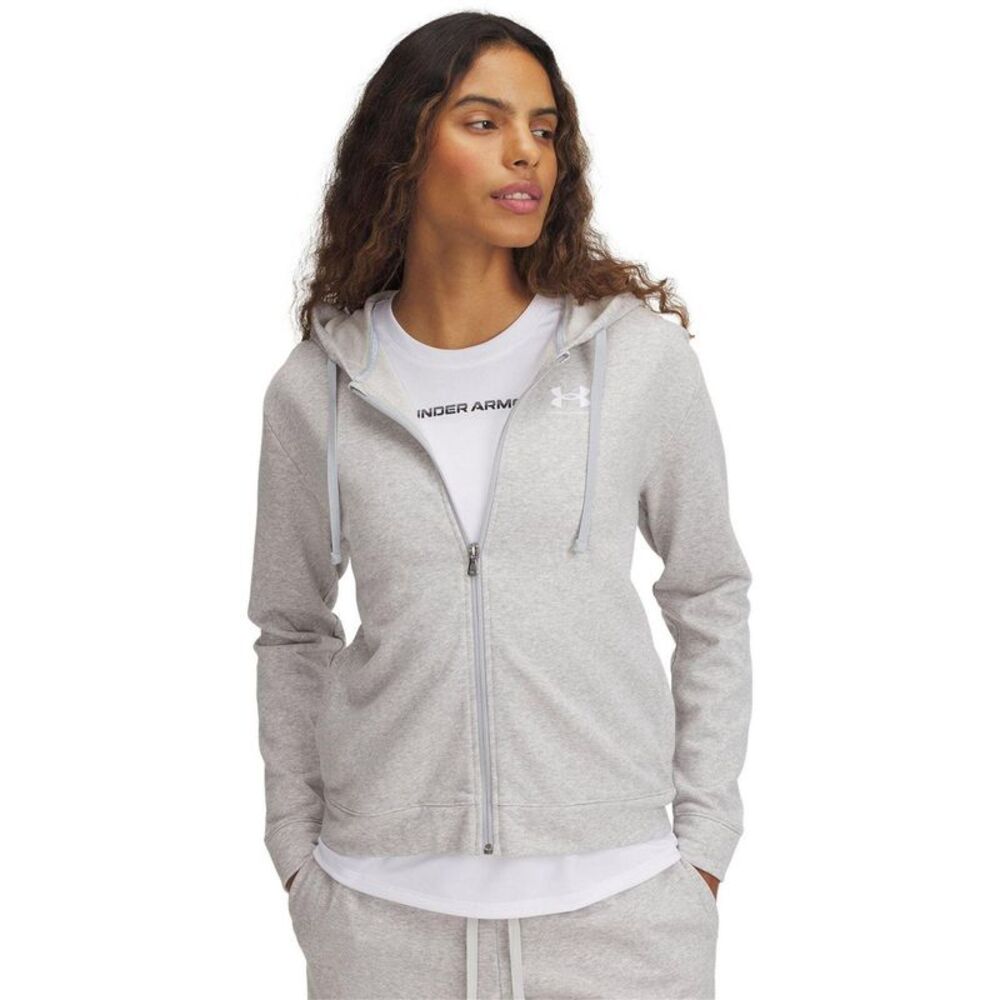 Under Armour Womens/Ladies Rival Terry Long-Sleeved Full Zip Hoodie / Gray